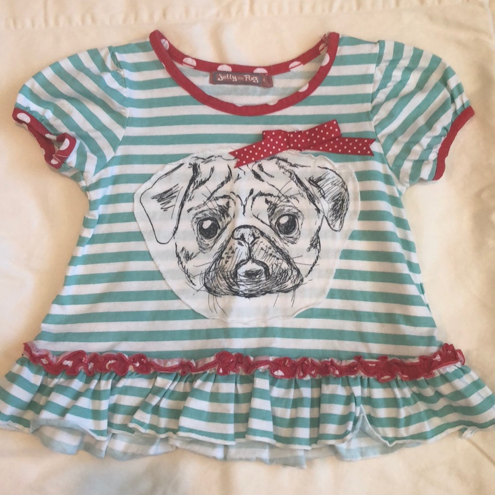 Jelly the Pug size 4 Top EEUC
